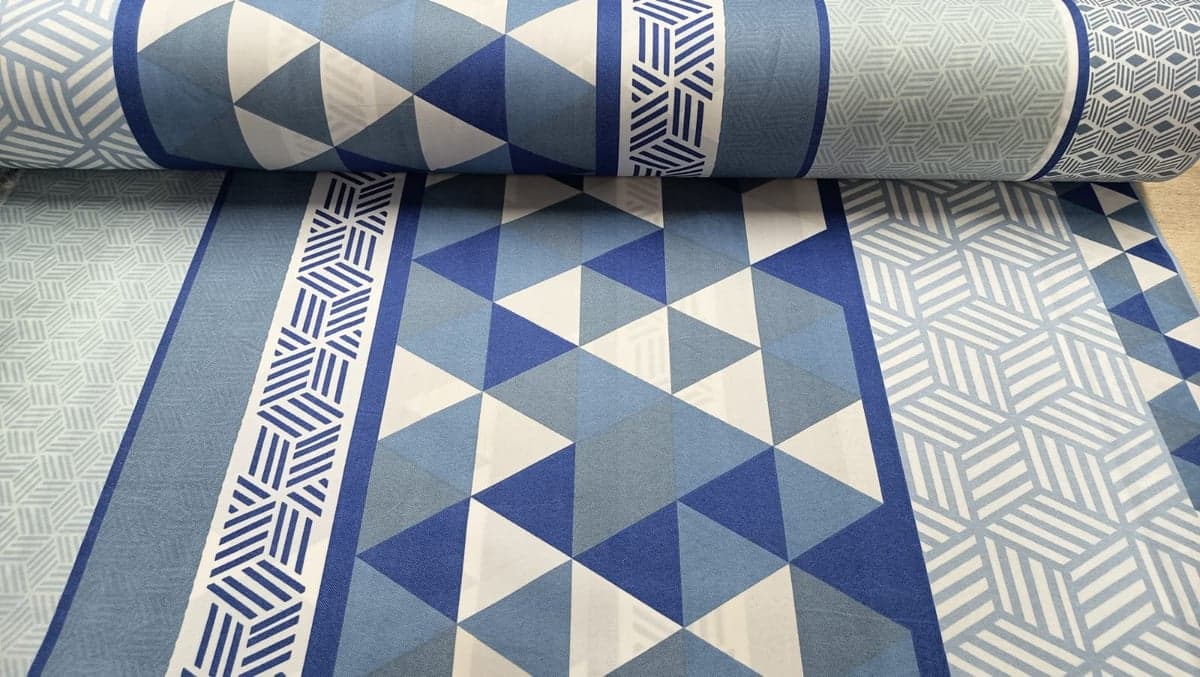 Juego de Sábanas Estampado Geométrico Azul
