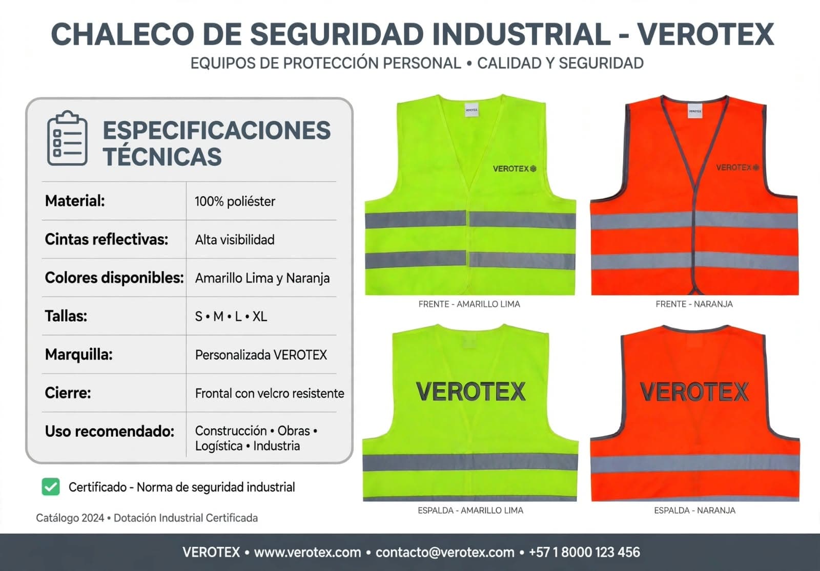 Ficha técnica: Chaleco de Seguridad Industrial