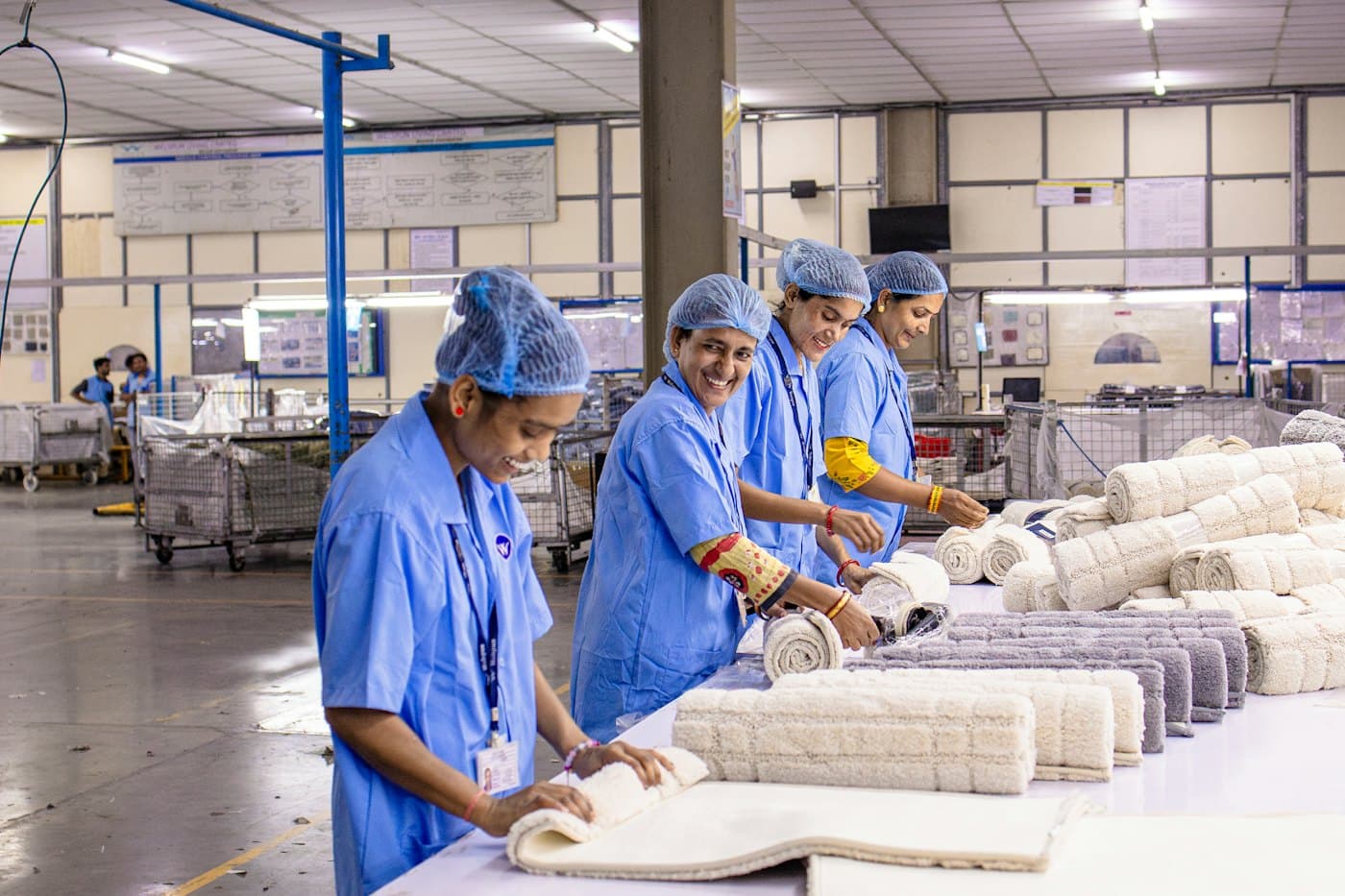 Equipo de confección trabajando